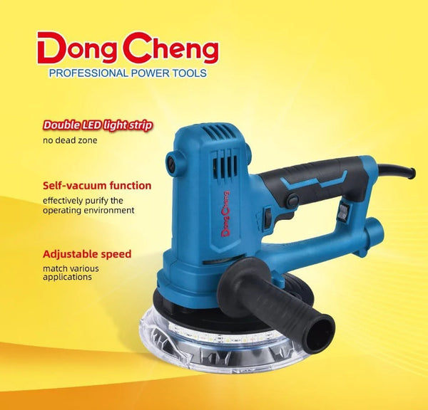 DongCheng DSF02-180 180mm Drywall Sander, 750W, Adjustable Speed with LED Lights and Self-Vacuum Function