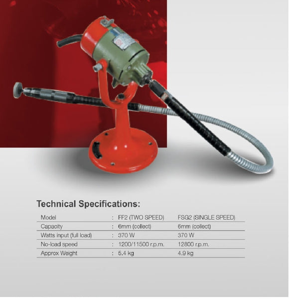 Ralli Wolf FSG2 6mm Flexible Shaft Grinder 370W Single Speed 12800 RPM Machine – Lion Tools Mart