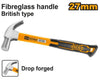 Ingco HCH880227 British Type Claw Hammer with Fibre Handle 550G