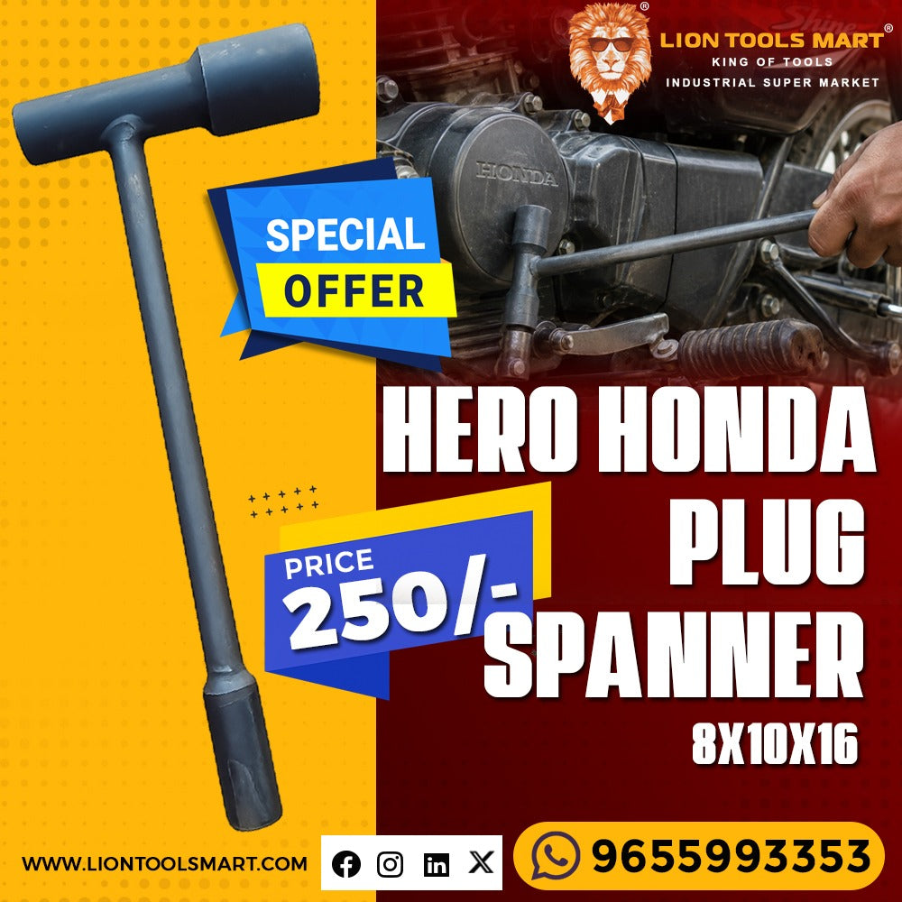 Hero Honda Plug Spanner 8x10x16 – Motorcycle Spark Plug Wrench