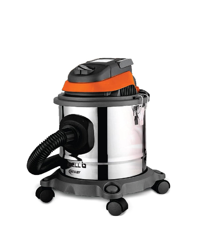 iBELL Cyclone 1100 Wet and Dry Vacuum Cleaner, 1100W, 15L Stainless Steel Barrel, HEPA Filter, Blower Function-A 1100 W household wet and dry vacuum cleaner with a 15 litre stainless steel barrel and a blower function.