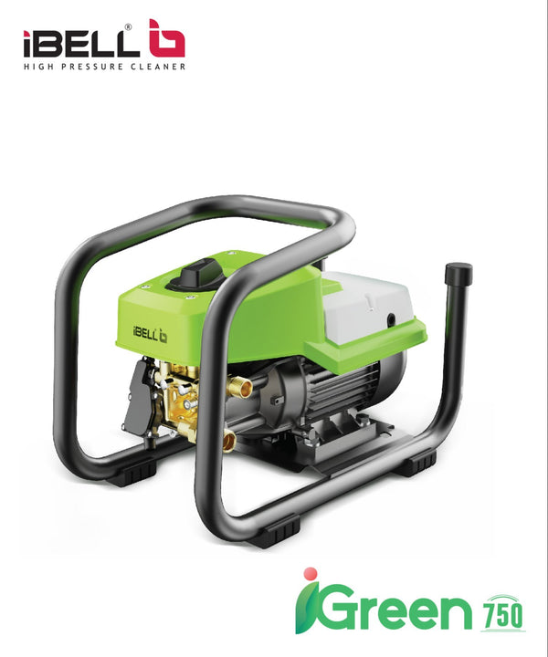 iBELL IGREEN 750 High Pressure Washer 3250W Induction Motor, 200 Bar Pressure, 8.0 L/Min Flow Rate, 100% Copper Winding and 8 Metre Metal Net Hose
