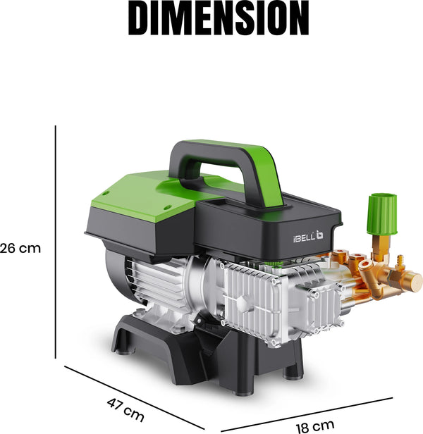 iBELL IGREEN 790 High Pressure Washer 3350W Induction Motor, 220 Bar Pressure, 8.2 L/Min Flow Rate, 100% Copper Winding and 10 Metre Metal Net Hose