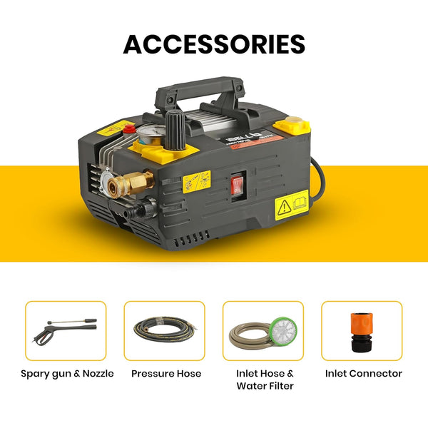 iBELL Jumbo 700 2900W High Pressure Washer, 140 Bar Induction Motor Pressure Cleaning Machine with 7.9 L/Min Flow Rate, 8 Metre Hose and Total Stop System