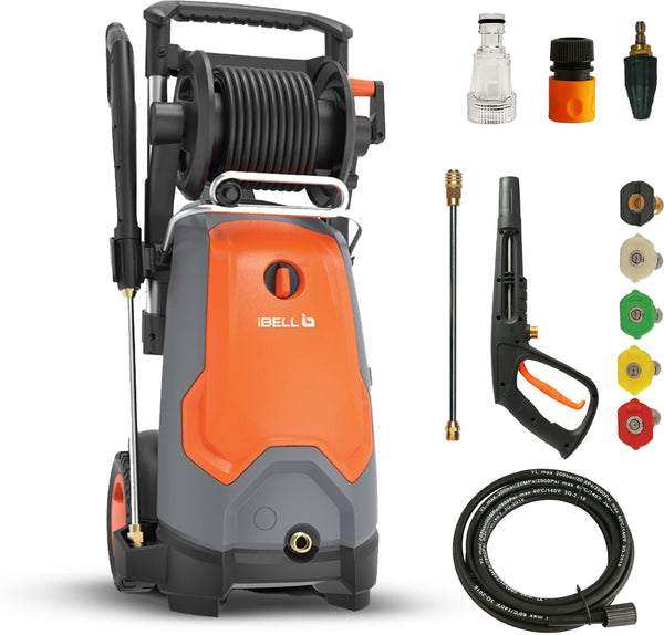 iBELL WIND330 Pro Max 3300W Ultra High Pressure Washer, 220 Bar, 8m Hose, 8.6 L/Min Flow Rate, Copper Winding, Commercial Cleaning Machine