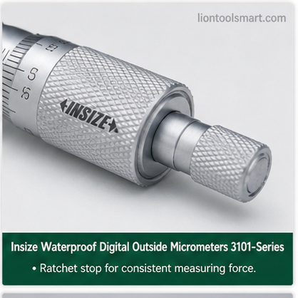 Insize Waterproof Digital Outside Micrometers 50-75mm/2-3Inch 3101-75A | With Data Output Measurement Instrument