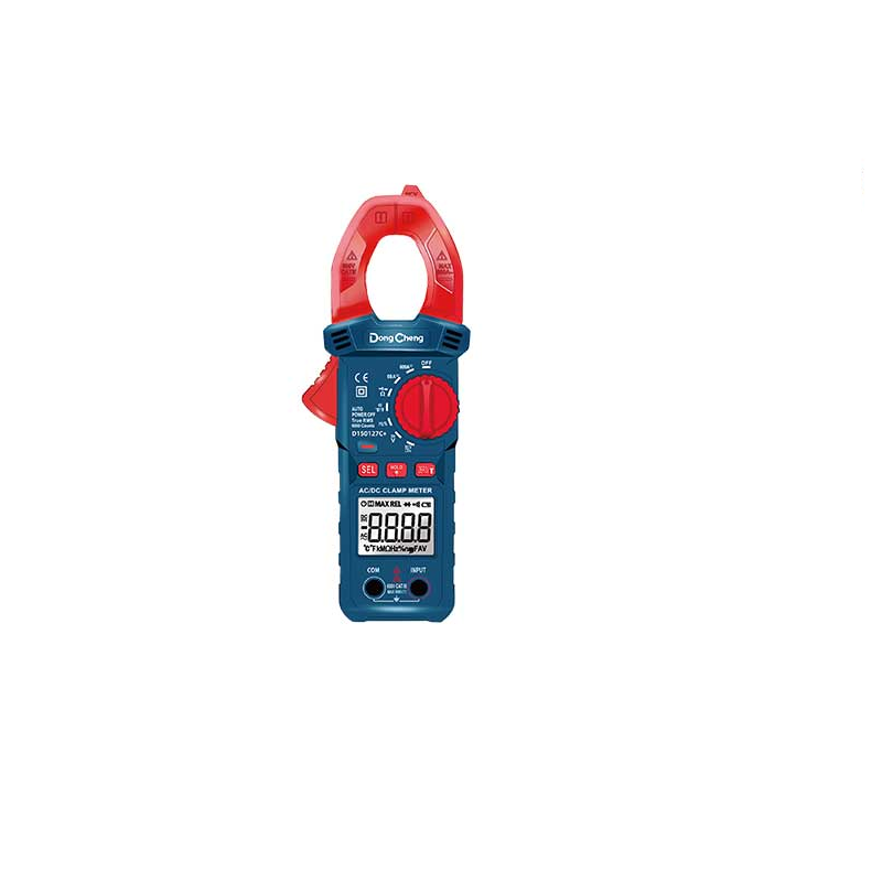 DONGCHENG DC/AC Clamp Meter 6000 Counts, 600A, CAT.III 600V, with NCV and Temperature (HD150127C)-A 6000-count clamp meter for AC and DC current up to 600 A, with frequency, duty cycle, and temperature.