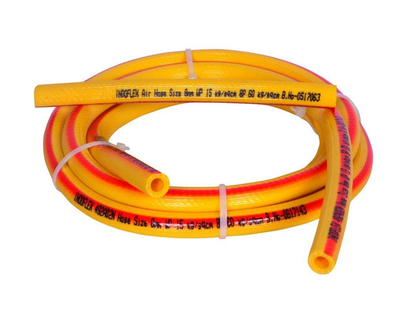 INDOFLEX 492B02 AIR HOSE SIZE 8MM YELLOW (8X14MM) WITH RED STRIPE
