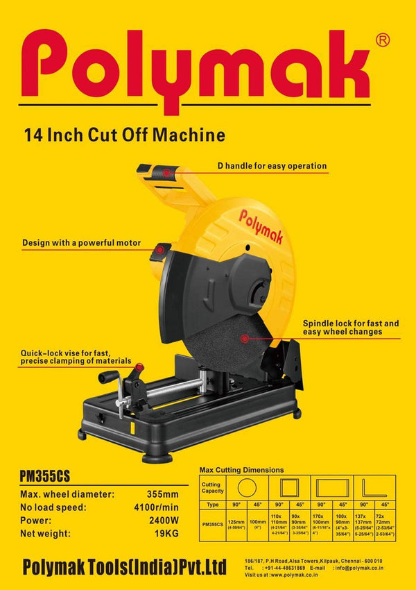 Polymak PM355CS Chop Saw 355 mm (14 inch)