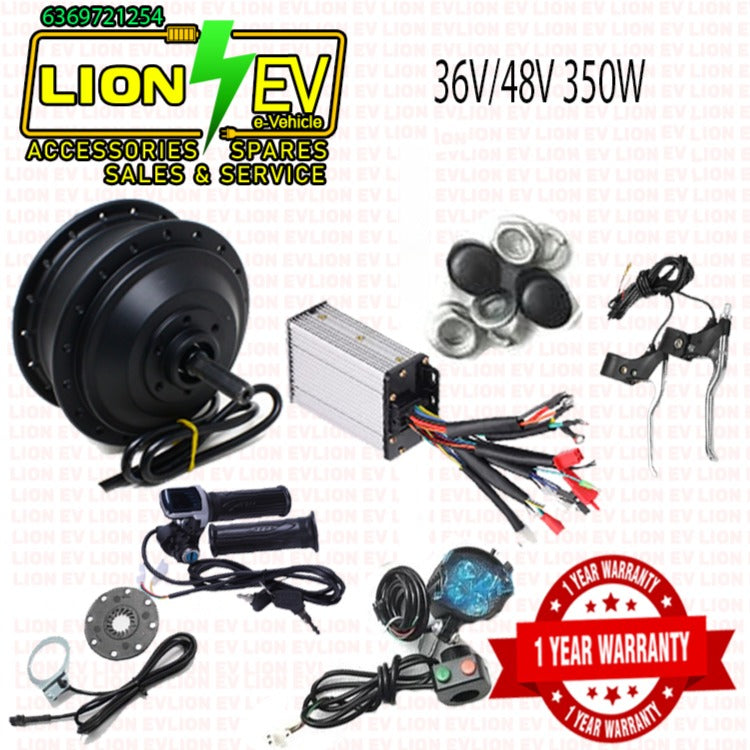 LION EV 36V,48V 350W ELECTRIC CYCLE HUB MOTOR WITH RIM FIXED KIT