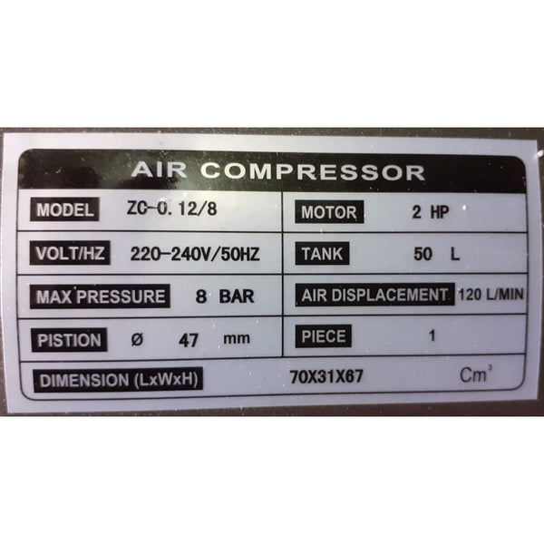 NIKO KOCH+ 50 LTR OIL COMPRESSOR WITH 2HP MOTOR