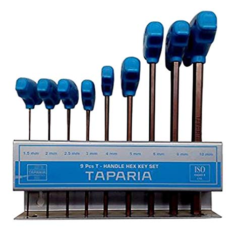 TAPARIA 9-PC T-HANDLE ALLEN KEY SET TAKM9 1.5-10MM