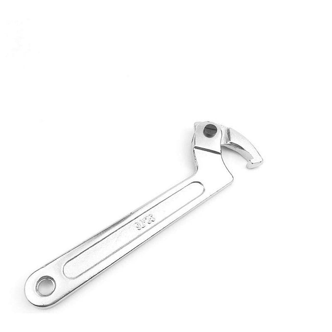 Adjustable C Spanner Wrench - Chrome Vanadium Hook Tool For Nuts (1-1/4" To 3")