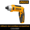 INGCO LITHIUM -ION CORDLESS SCREWDRIVER CSDLI0801