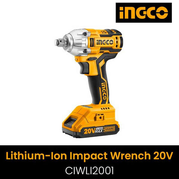 INGCO LITHIUM -ION IMPACT WRENCH CIWLI2001
