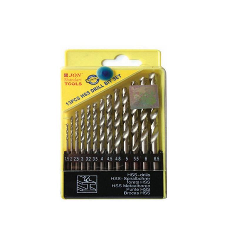 JON BHANDARI HSS DRILL SET 13 PCS PLASTIC BOX