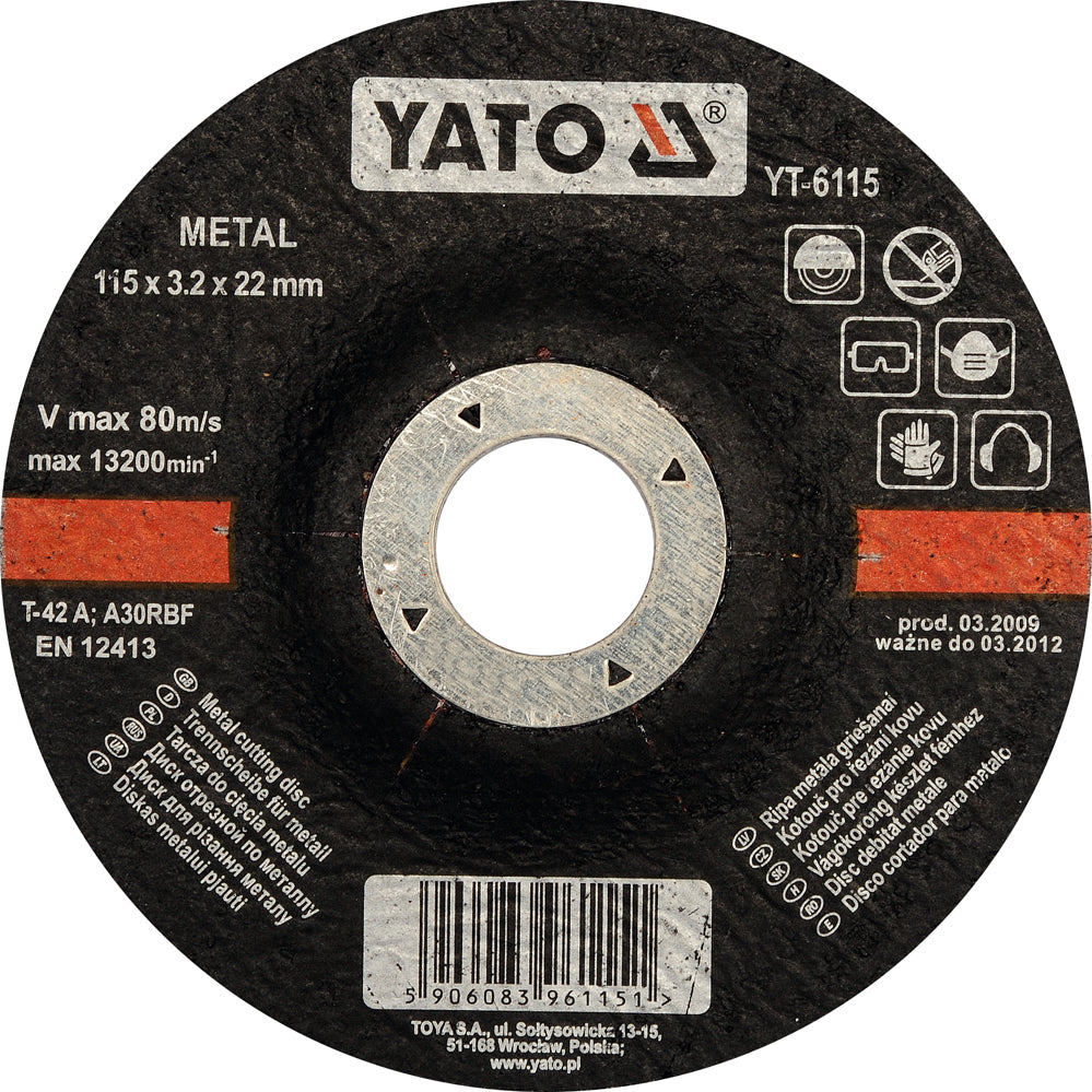 Buy Yato Yt-6115 Metal Cutting Disc Best Price In India | Lion Tools Mart