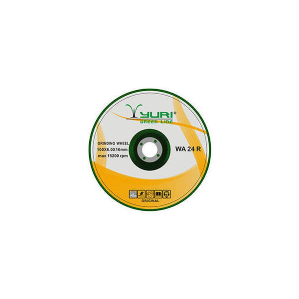 YURI GRINDING WHEEL 4INCH 100X6.0X16MM GREEN - Lion Tools Mart